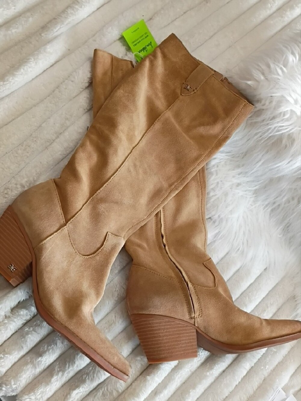New Sam Edelman Woods Tan Suede Mid-Calf Western Boots - Size 8 - Picture 3 of 16